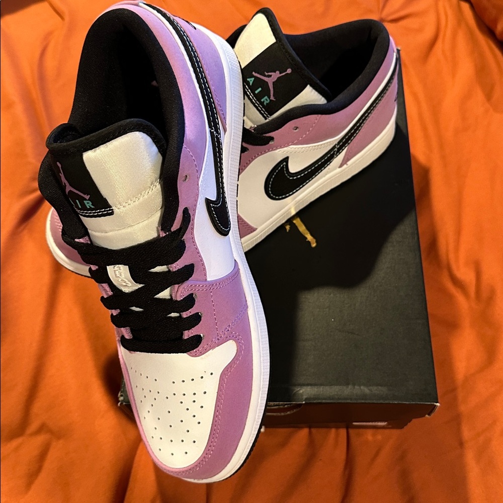 Nike Air Jordan 1 Low Lavender and White Shoes